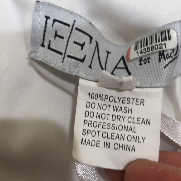 IEENA By Mac Duggal Flowy Faux Wrap Jumpsuit Size Large White Wide Leg - Picture 7 of 10